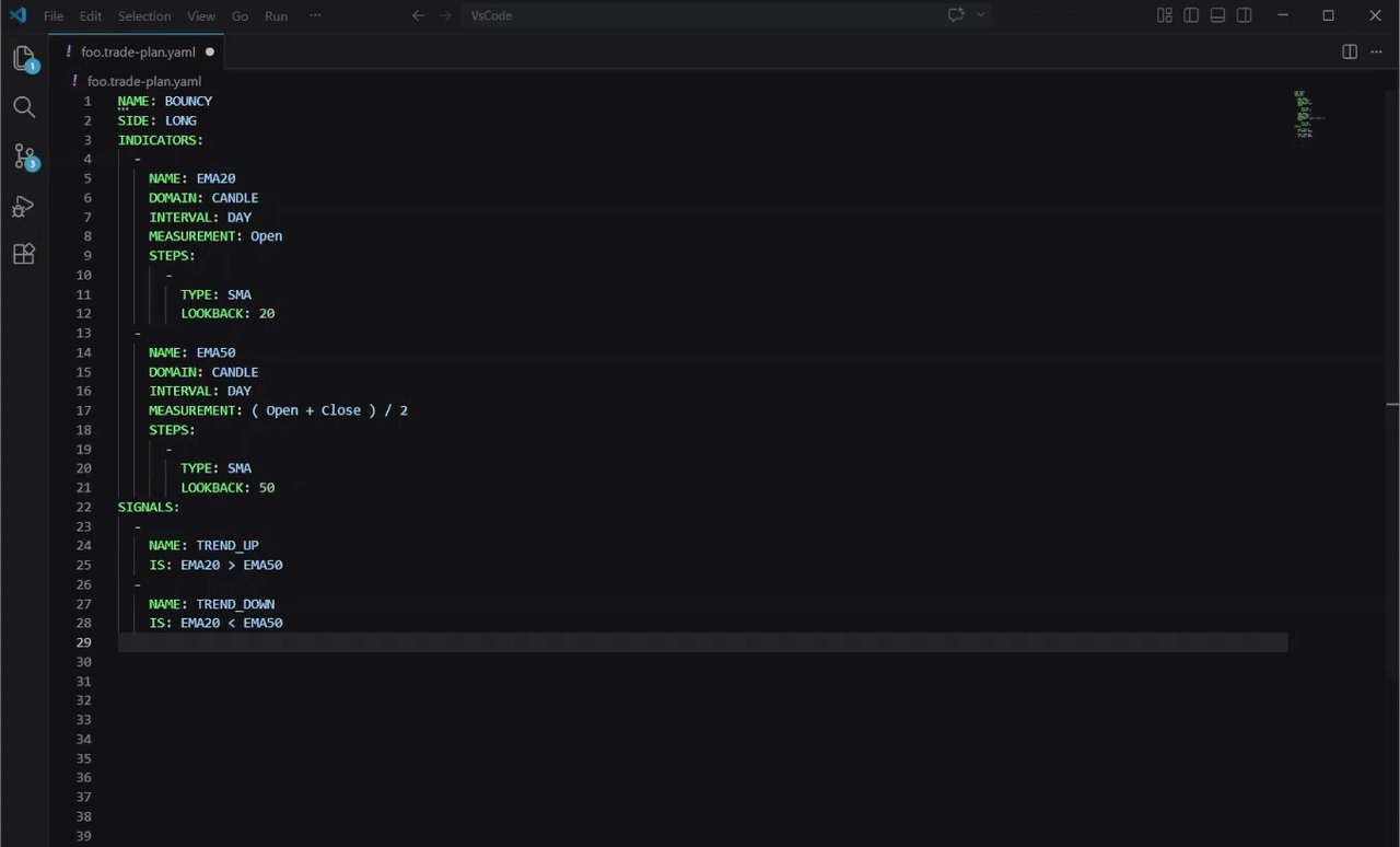 Trade Plan Criteria Demo